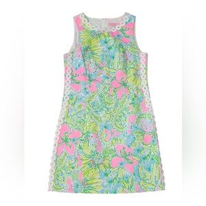 Lilly Pulitzer pink and green floral shift dress